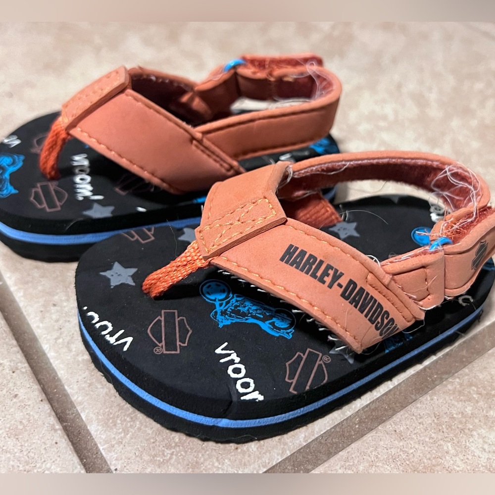 Harley-Davidson Kids Sandals in Orange and Black